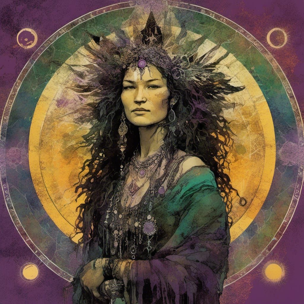 <lora:Native woman:1.0> <lora:ArchetypalImagery:1.0> A woman...