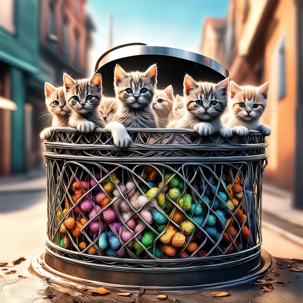 Collective Nouns A Litter of Kittens AI Generated Artwork