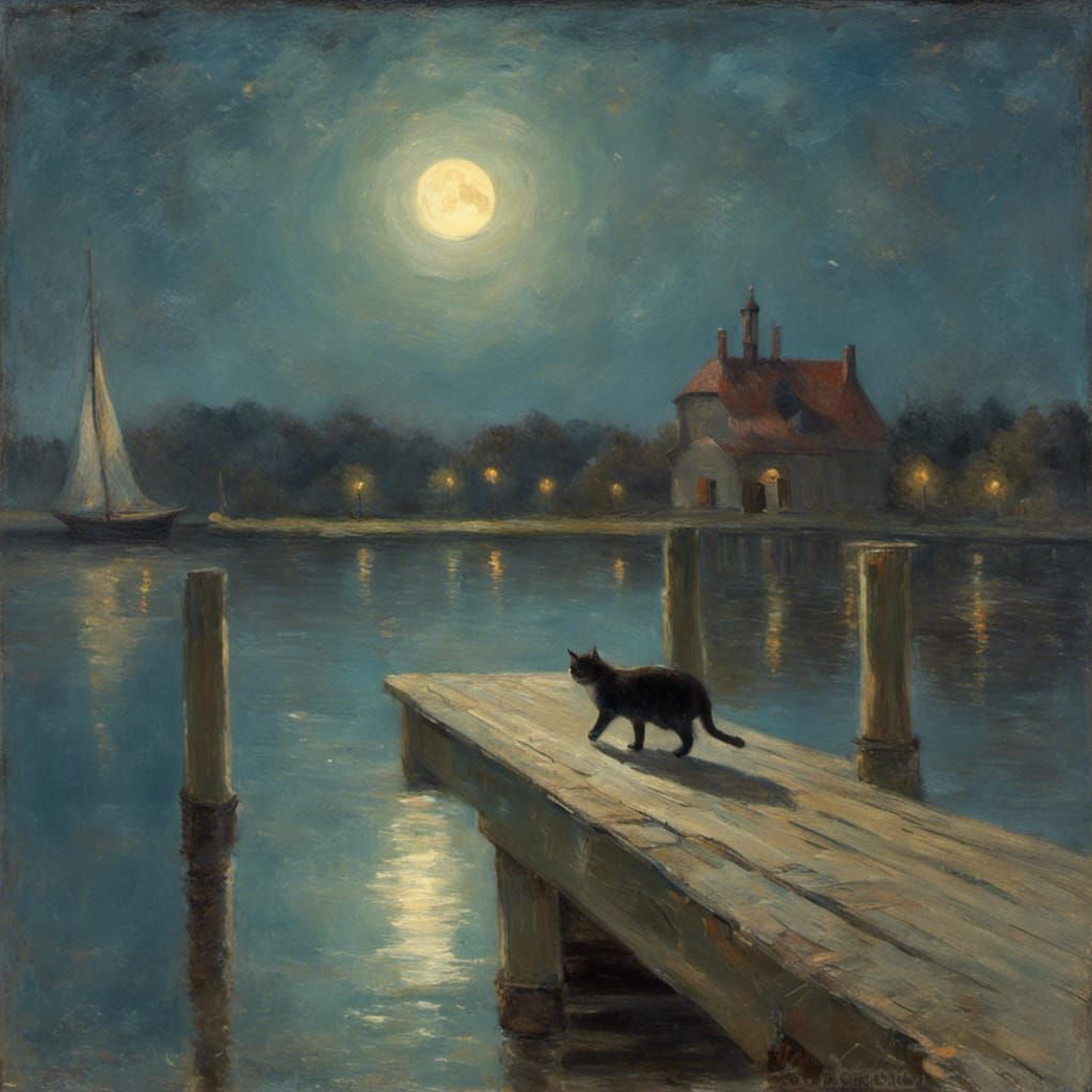 Cat on a pier