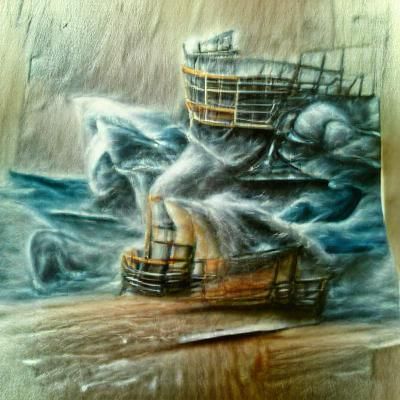 Stormy seas oil on canvas