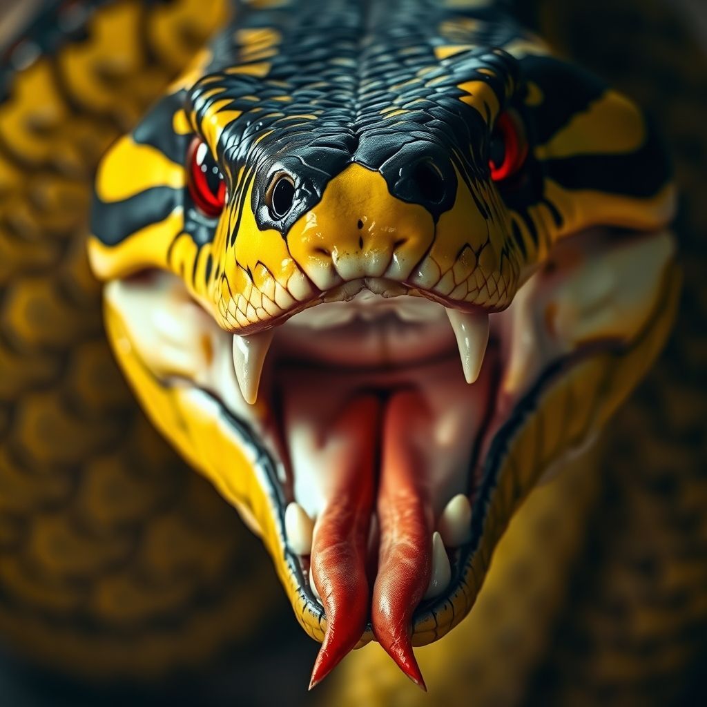 A massive anaconda's head