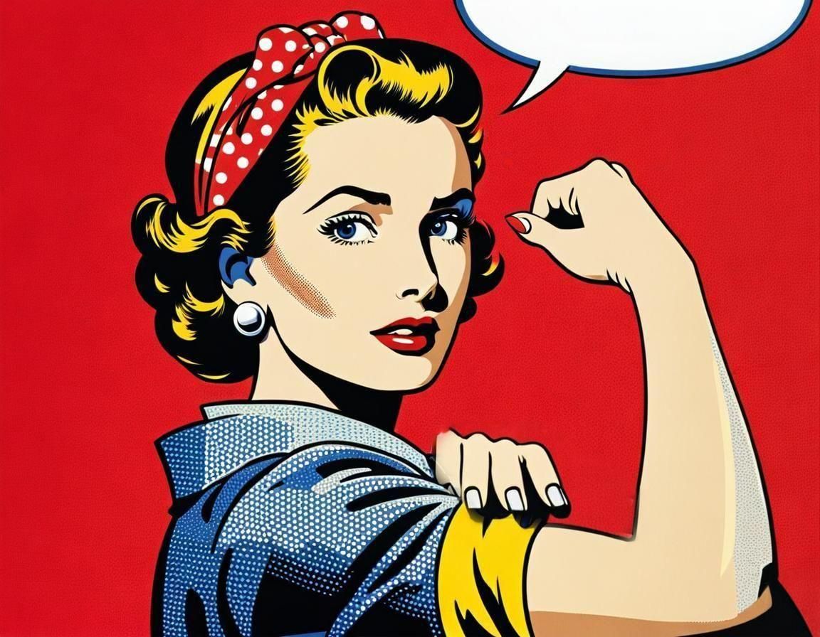 Rosie the riveter in Roy Lichtenstein's style  by @That cinema teacher