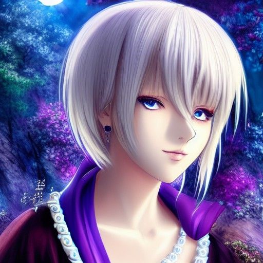 Anime Girl with Blond Bob and Emerald Eyes