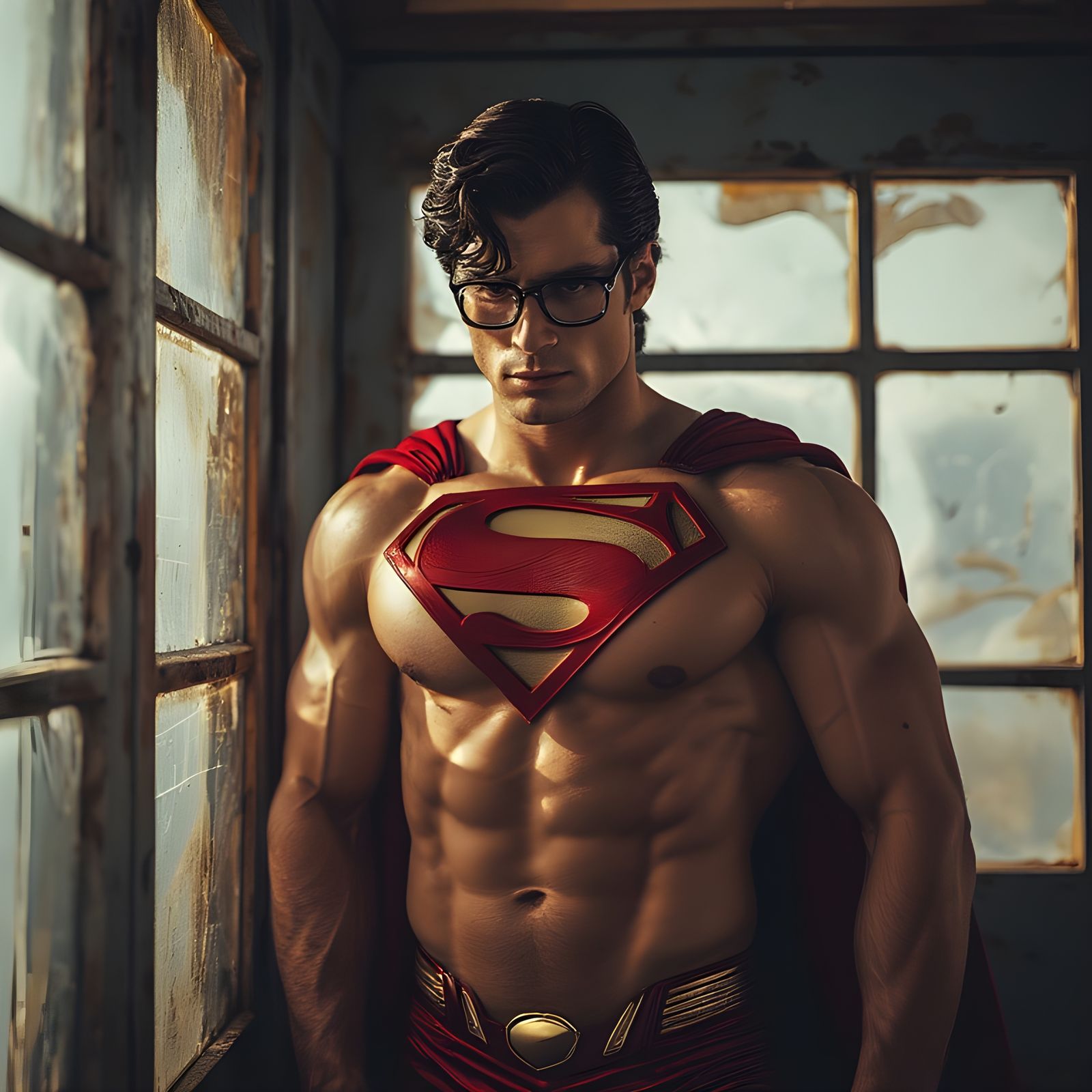 Super/Clark changing in phone booth