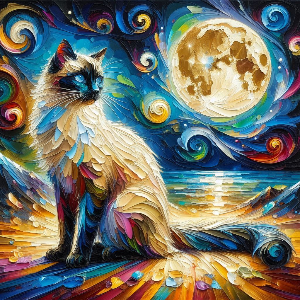 cat in the moonlight.