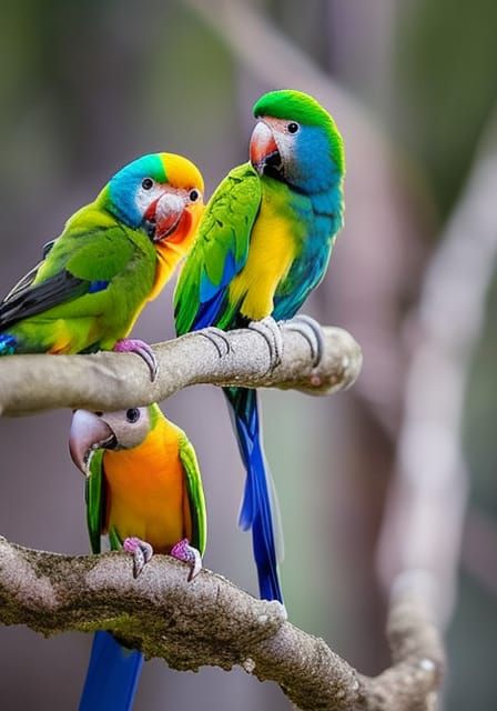 Cute tiny Parrots