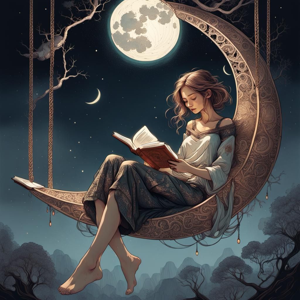 Woman reading book  by @John Slegers