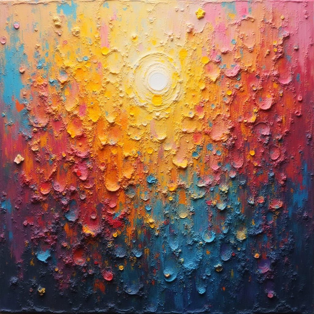 Vibrant Textured Oil Painting with Impasto Technique