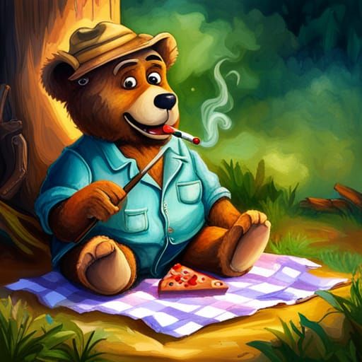 Picnic With Papa Ted - AI Generated Artwork - NightCafe Creator