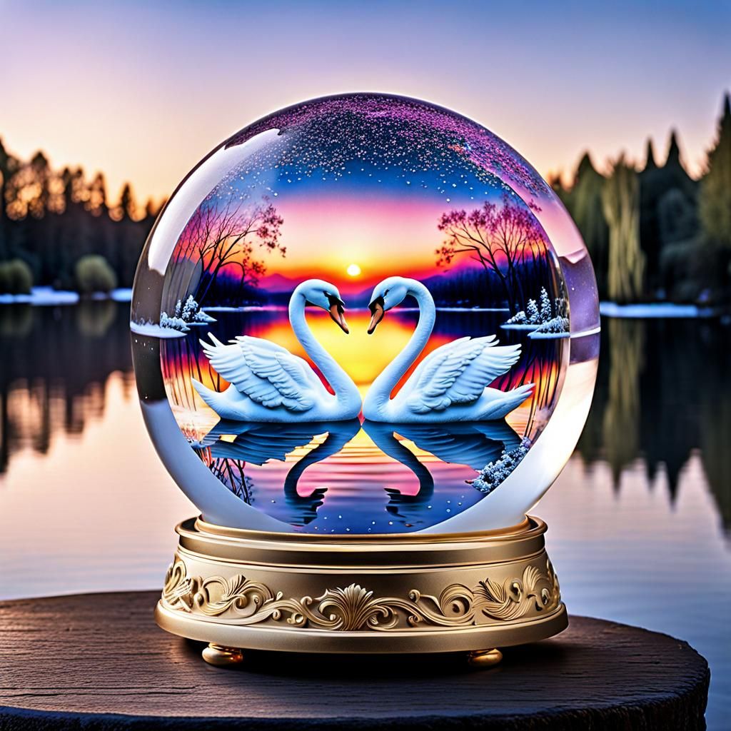 Swan Snow Globe VI