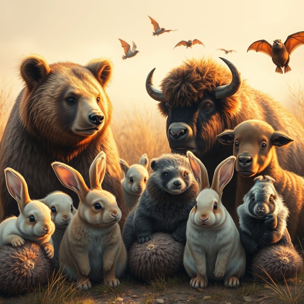 B-Team Alliance: Bunnies, Bears, Badgers, Bats & Bison  by @Alexandra