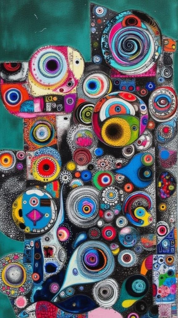 <lora:AmongTheDark:1.0> <lora:Glitched:1.0> <lora:Mixedfeelings:1.0> dada painting of There's a panic in my veins That tells me you're letti...