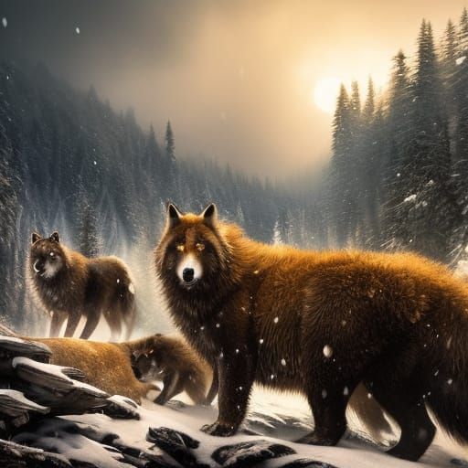 Wolves - AI Generated Artwork - NightCafe Creator