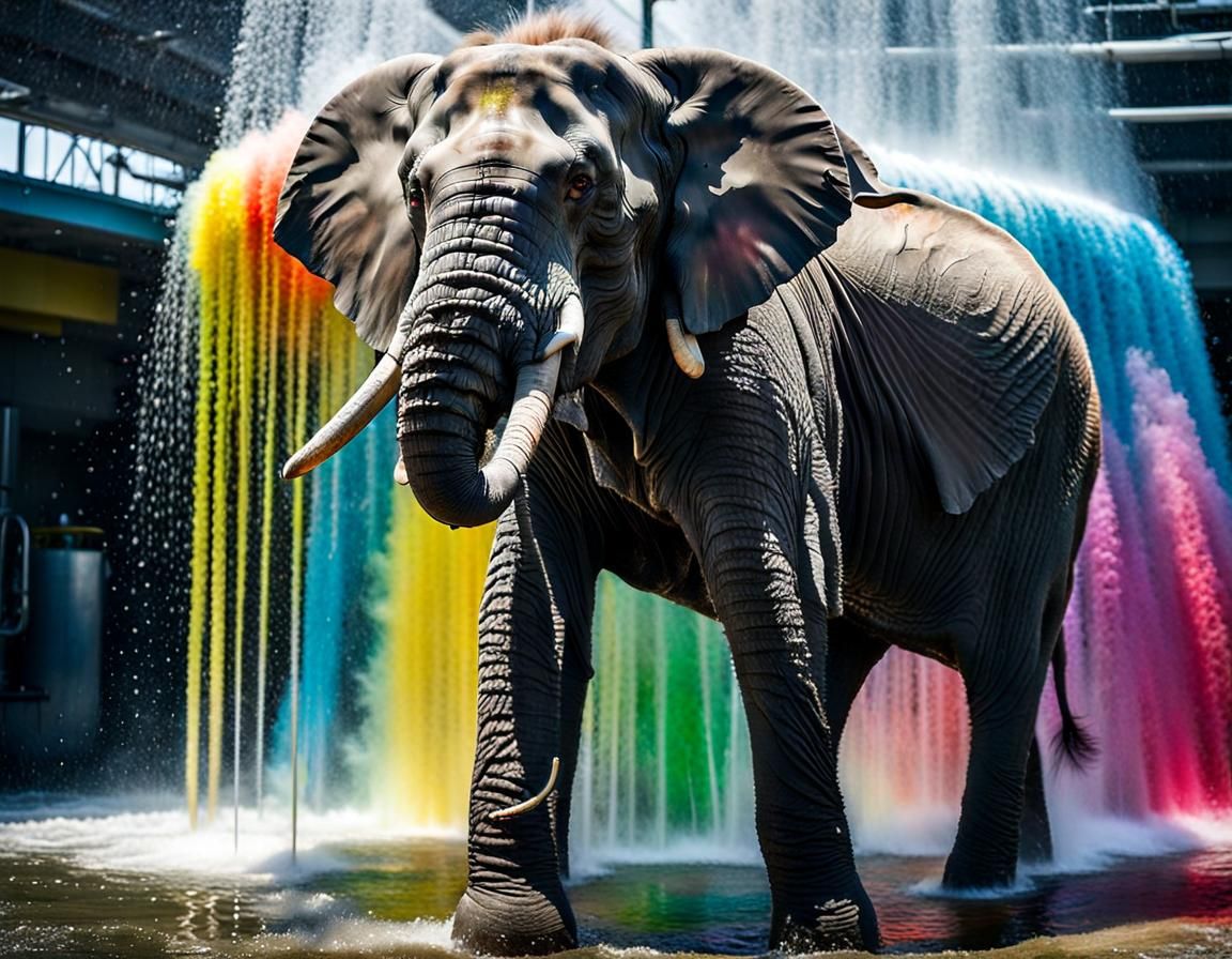 Elephant in the car wash