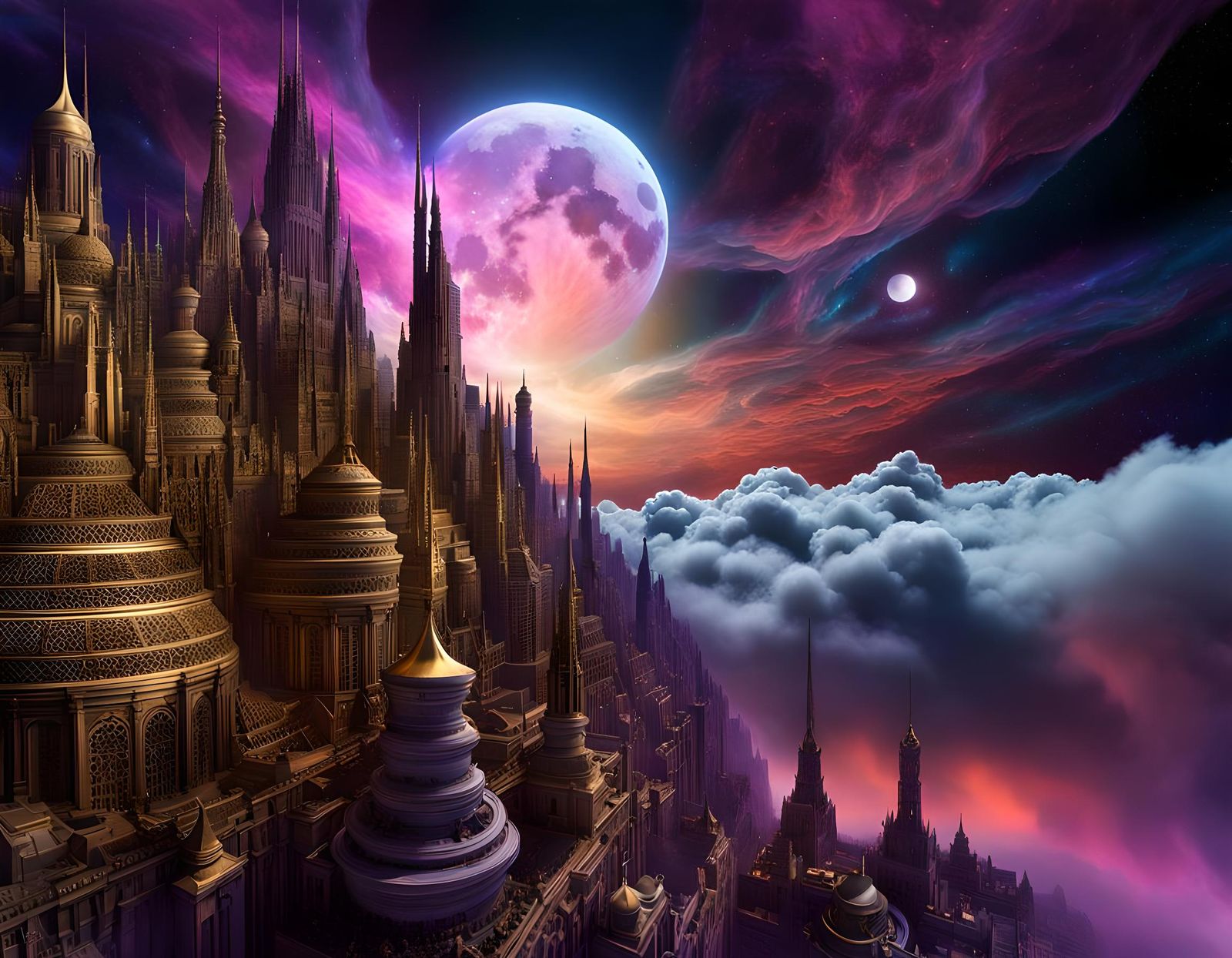 Caput Mortuum Colorway - Cloud City - AI Generated Artwork - NightCafe ...