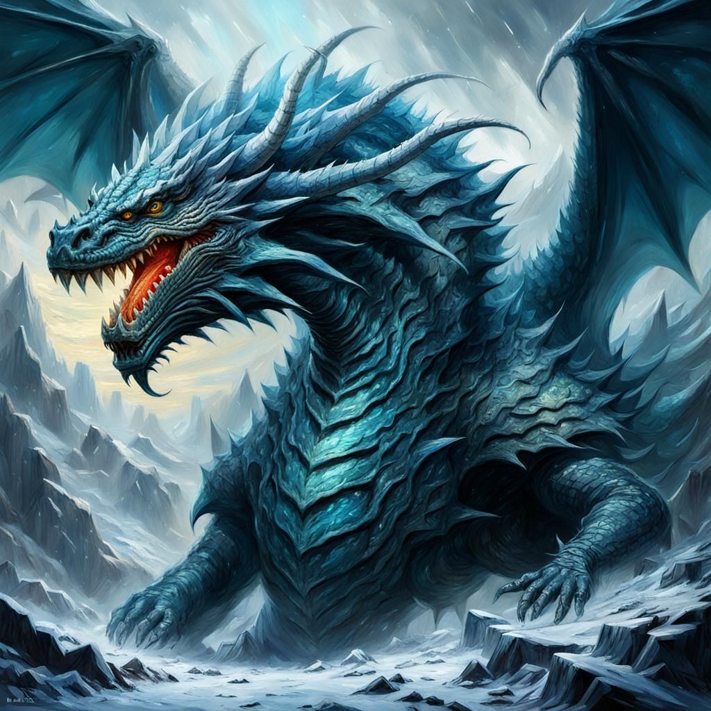 Ice Dragon - AI Generated Artwork - NightCafe Creator