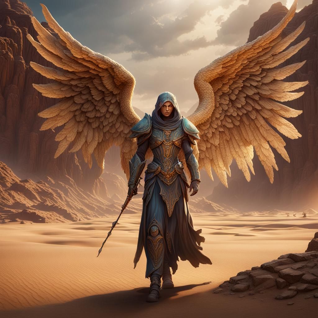 Angel in desert