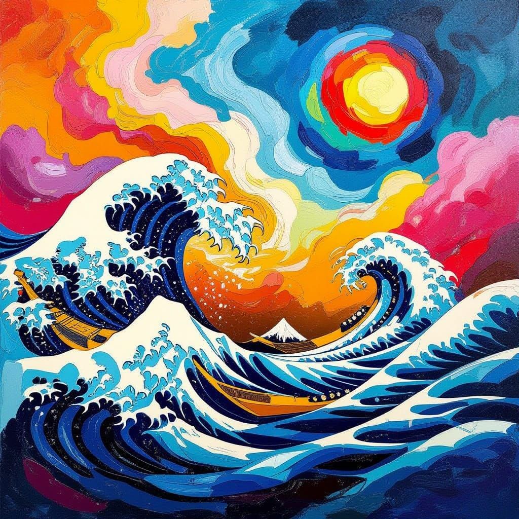 Abstract Waves in Kandinsky Style