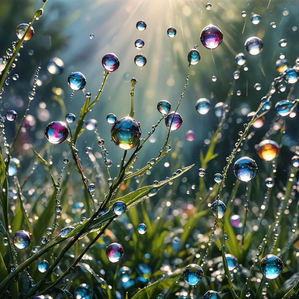 So cherish these gems of morning light,
In dew drops, beauty takes its flight.
For in their grace, we're ...  by @Sufism