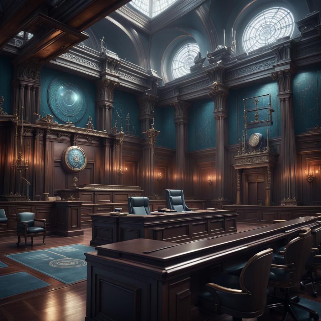 Cyborg Lawyer, Futuristic Court Room