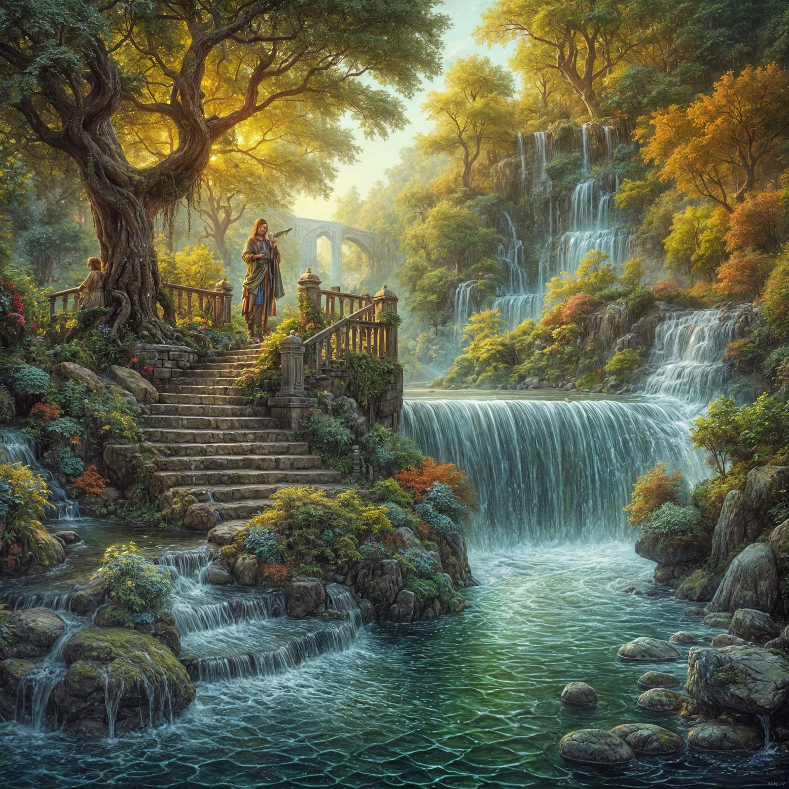 Stairs into the Pond