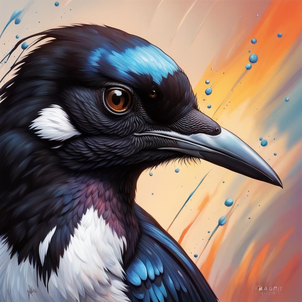 Magpie staring