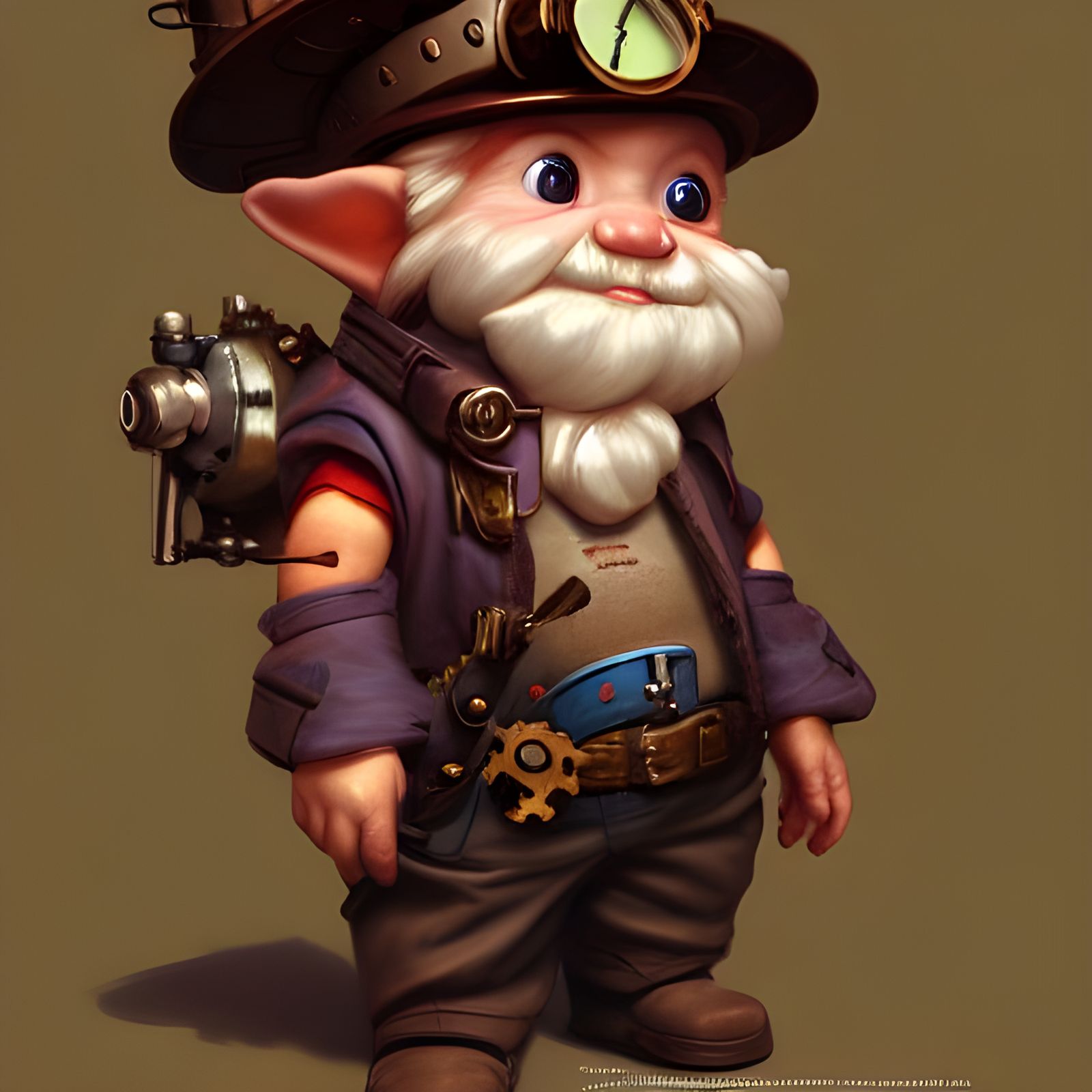 Cute steampunk gnome