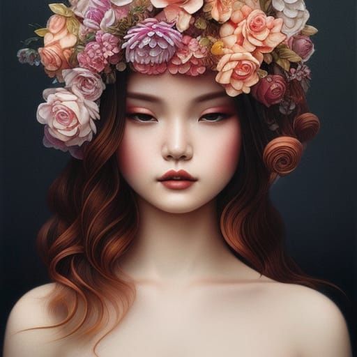 Youth with flower garland - AI Generated Artwork - NightCafe Creator