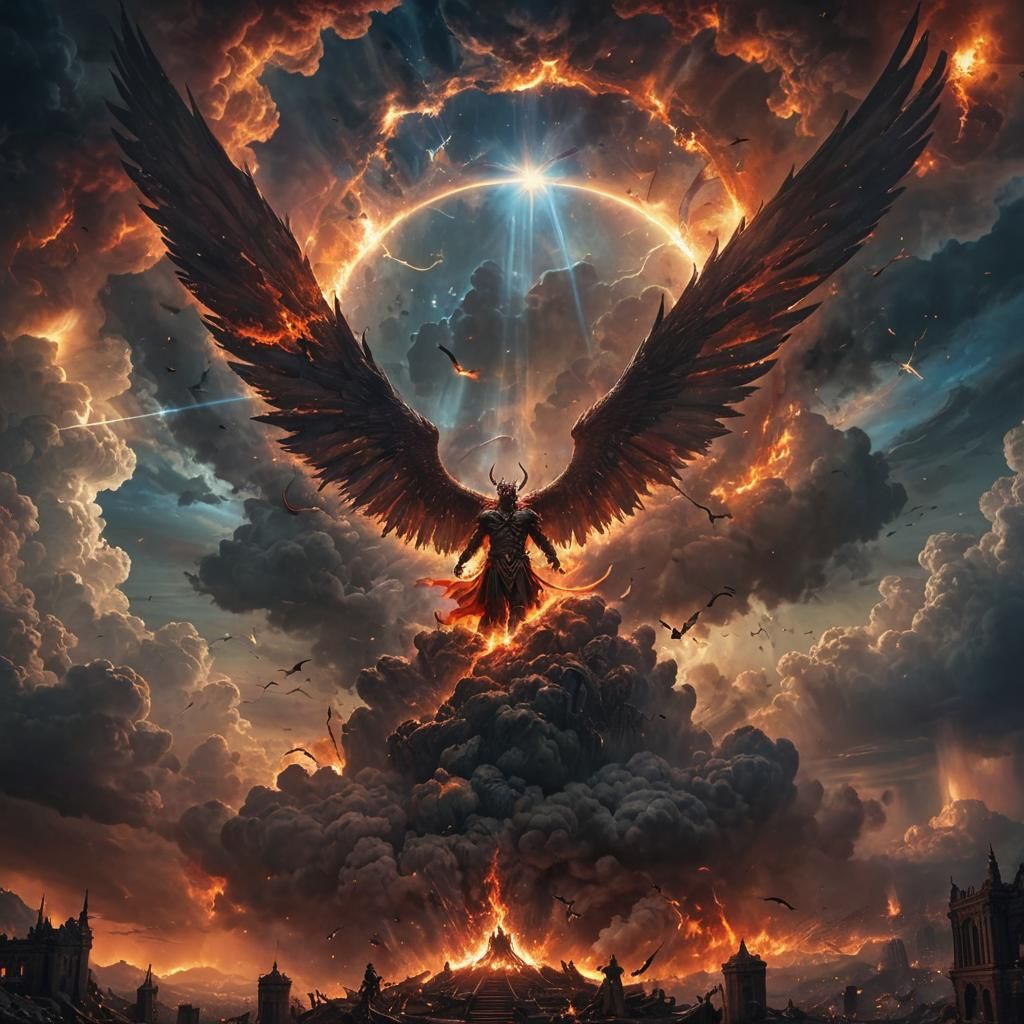  god and demons with  of heaven and hell