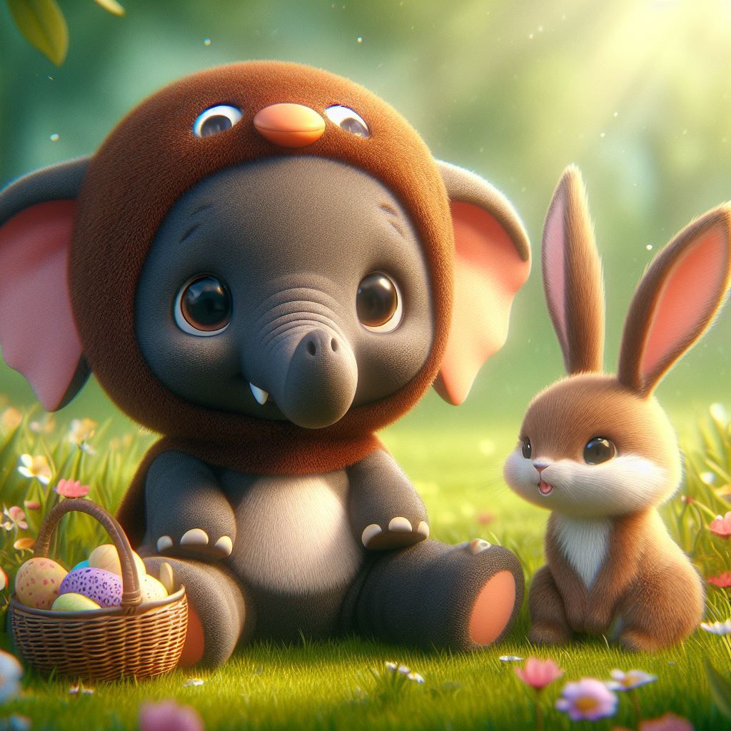 Happy Easter With Fuzzy And Friend