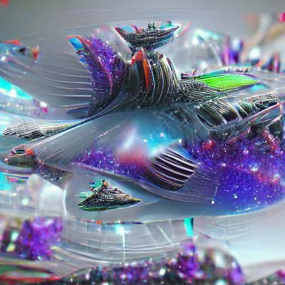 galaxy futuristic spaceship 8K 3D
