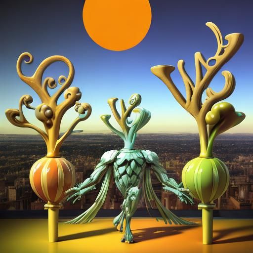 Solid, Glossy, Maximalist, Ornamented, Ornate, Surrealist, E...