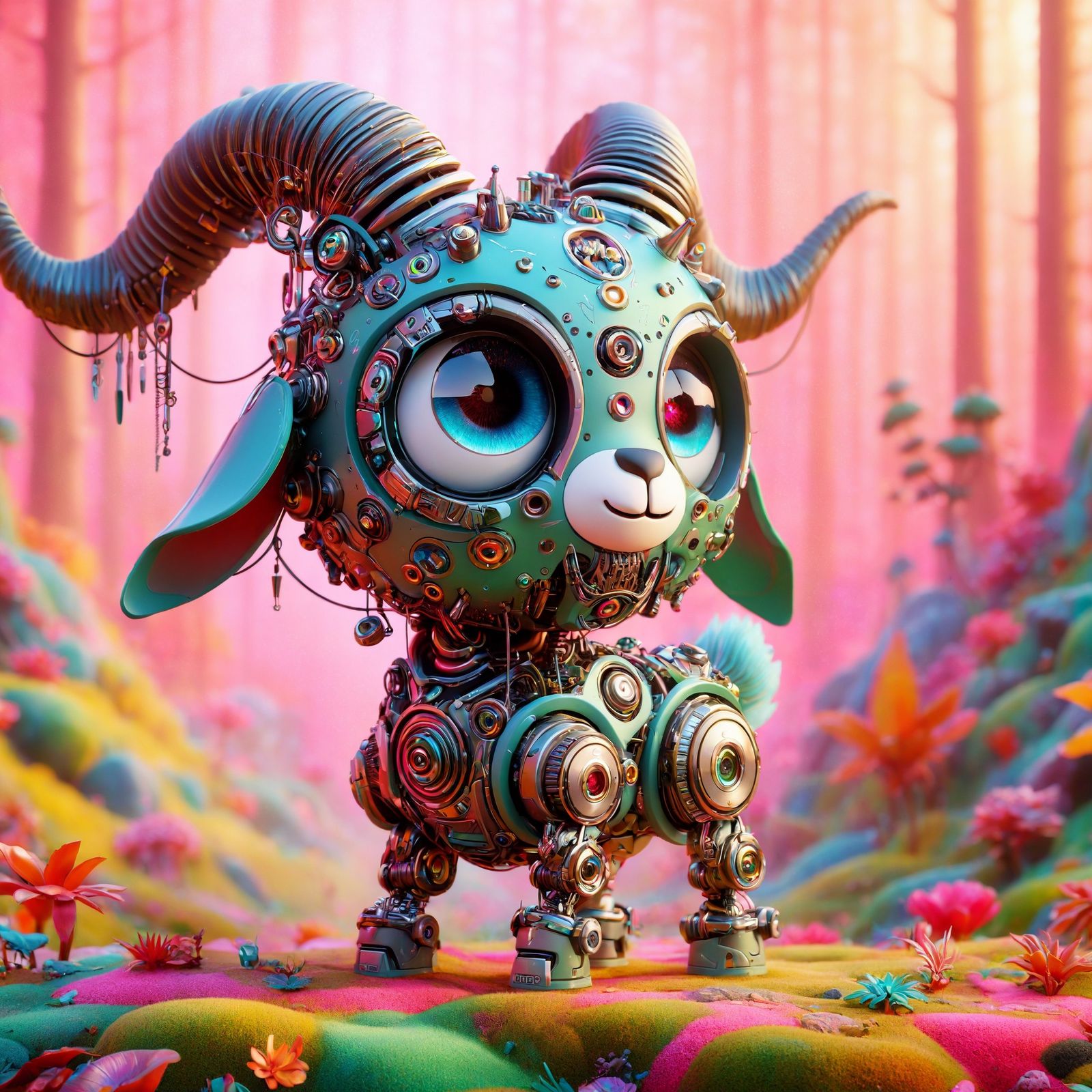 Cute robot goat