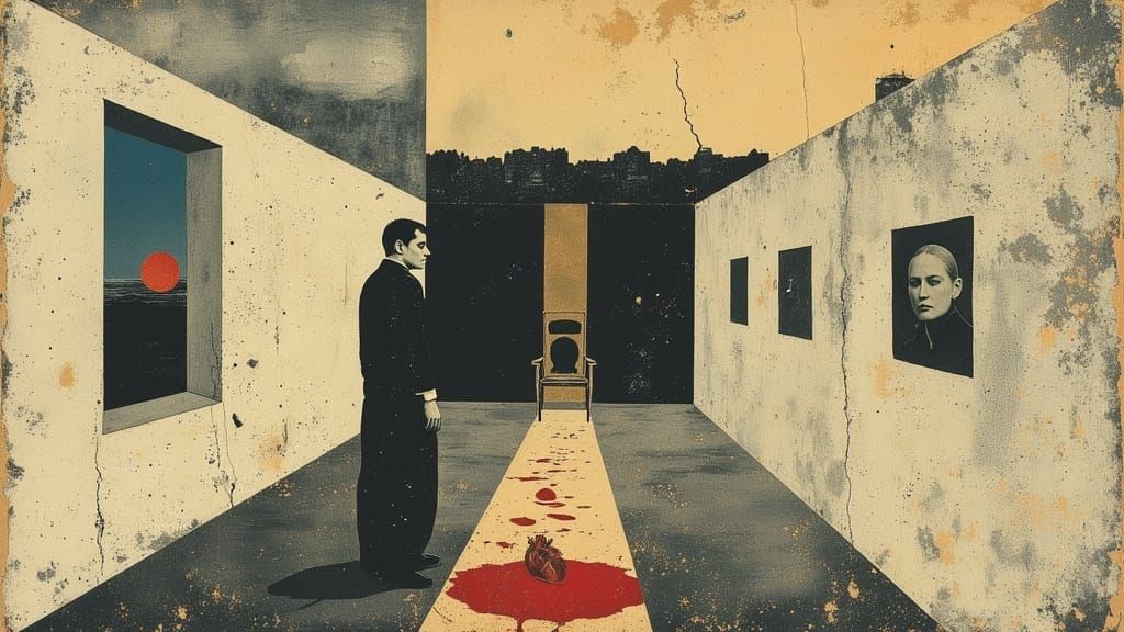 The image is a painting heavily inspired by Salvador Dalí’s style and works. 