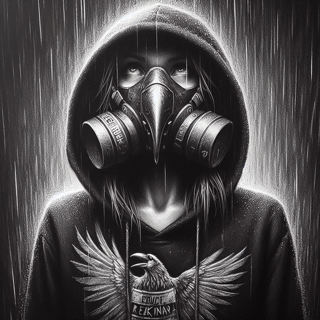 Gloomy rain - charcoal