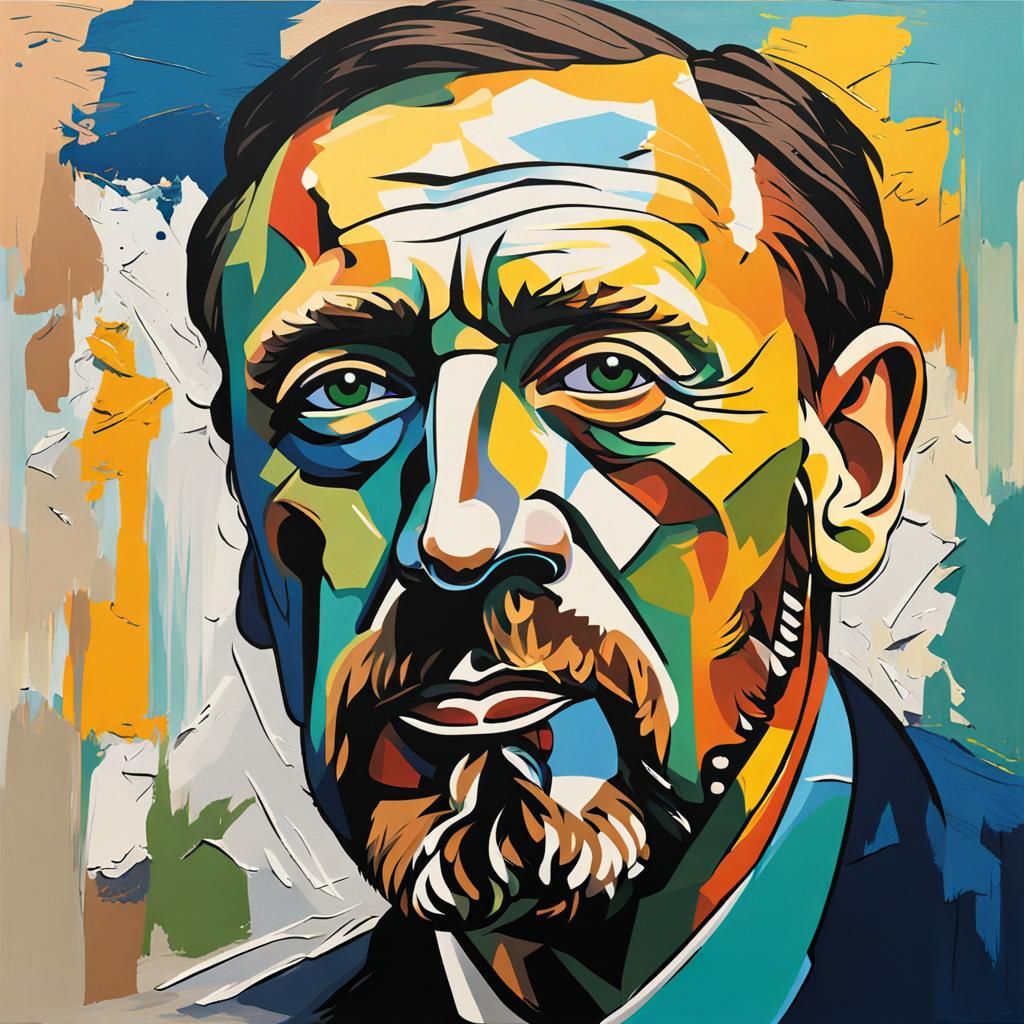 Picasso, Van Gogh, Matisse, dali, Monet portraits in framed ...