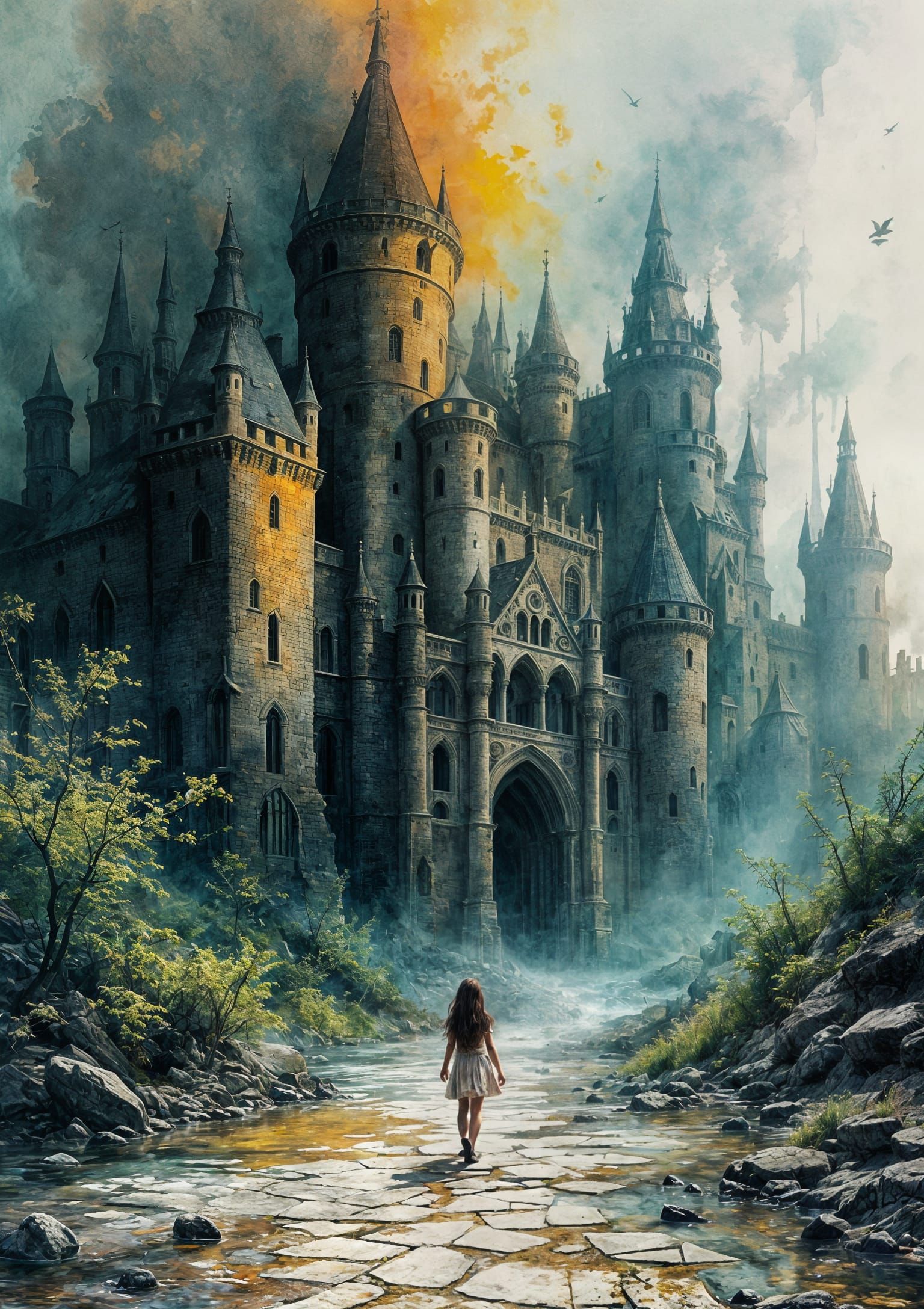 The Castle Beyond Mist  by @nafri
