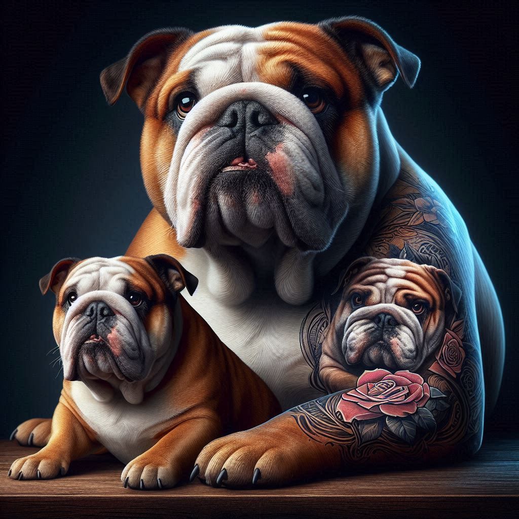 Tattooed English Bulldog