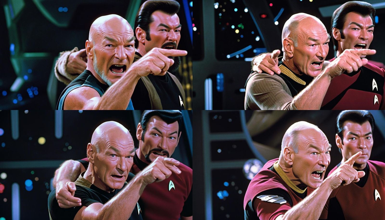 bald Patrick Stewart from Star Trek: The Next Generation, no beard ...