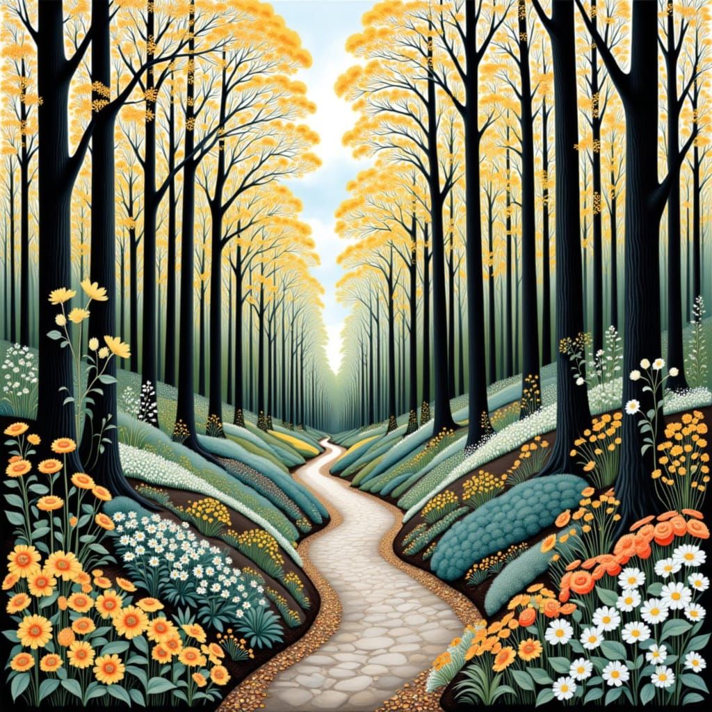 forest landscape <lora:Scandi:1.0> intricate and detailed, artistic yet accurate