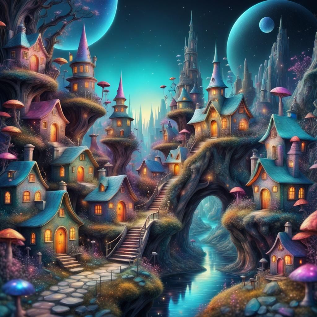 Fairy Village 13 AI Generated Artwork NightCafe Creator