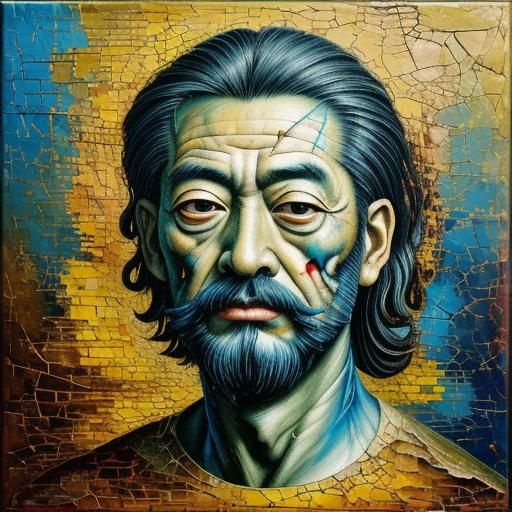 Restored Surreal Oil Portrait in Expressionist Style