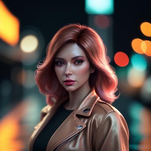 a beautiful girl wearing rich autumn tones, posing in the ra...