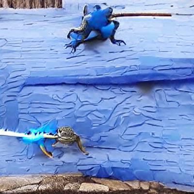 blue ninja frog slays a dragon