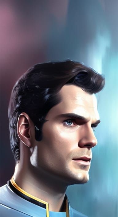 black star trek uniform, henry cavill, head and shoulders portrait, 8k ...