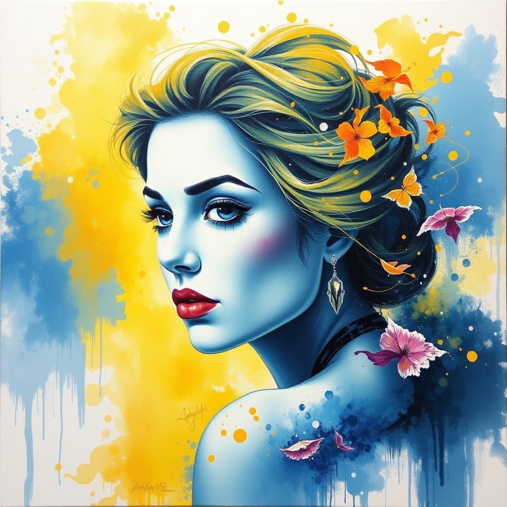 Dreamlike Lady in a Vibrant Oil Painting Style