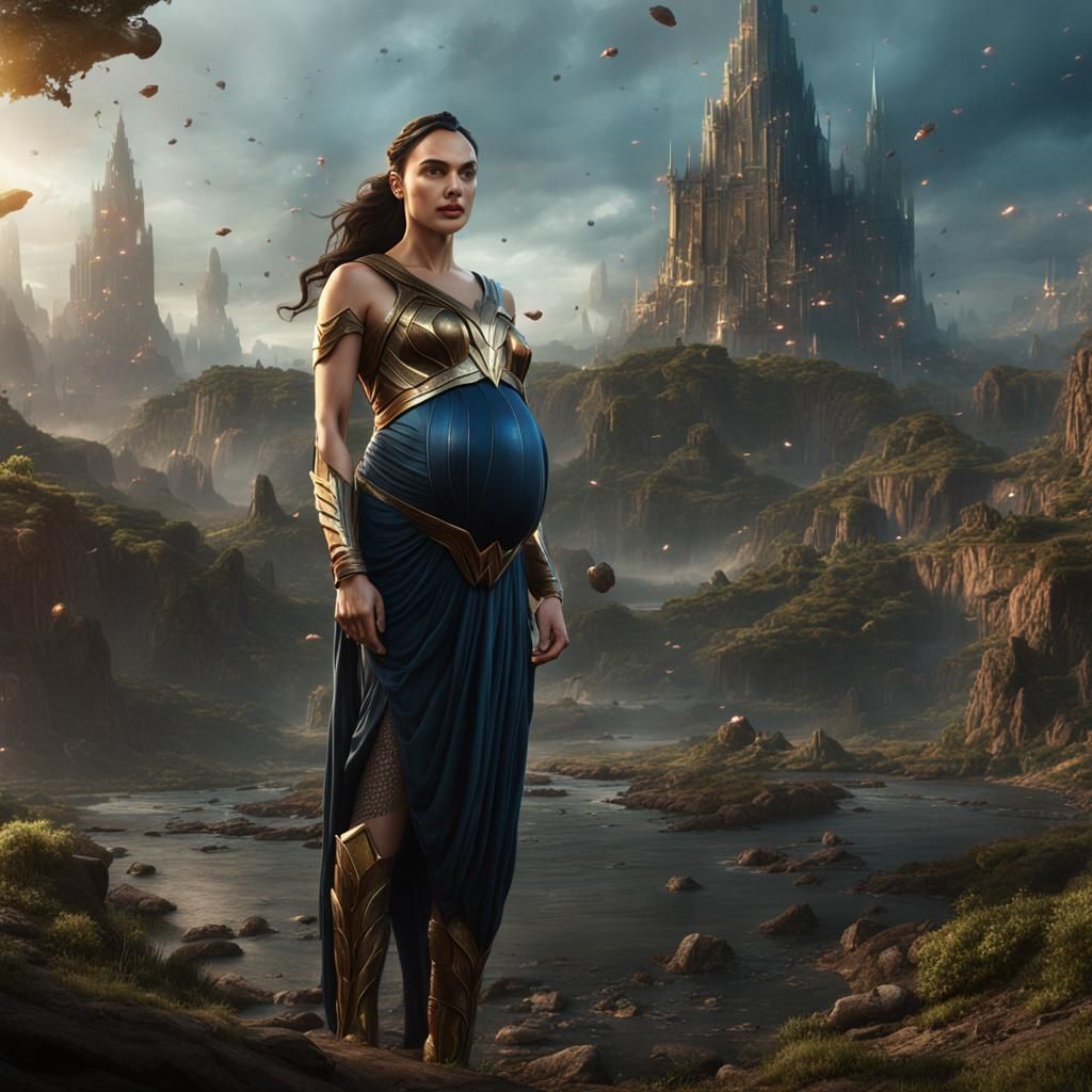 Pregnant Gal Gadot With A Massive Belly 2

