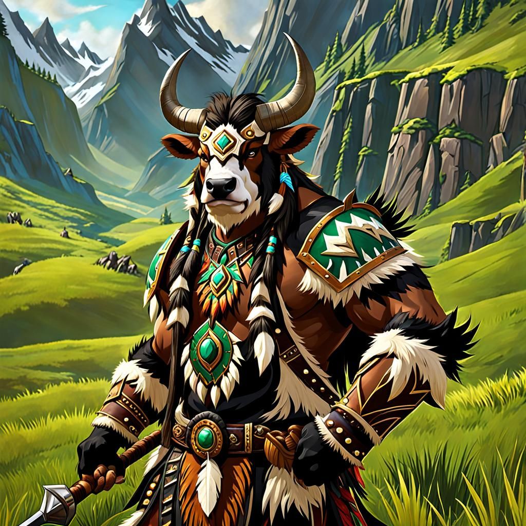 World of Warcraft male Tauren artwork - AI Generated Artwork - NightCafe  Creator