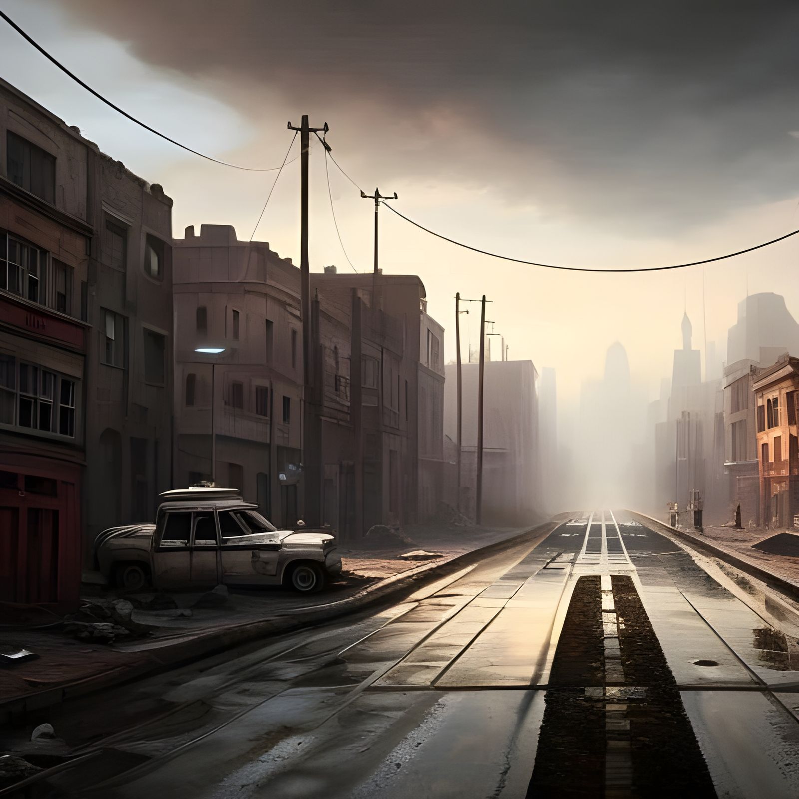 Empty streets - AI Generated Artwork - NightCafe Creator