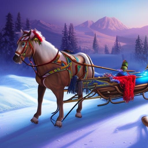 Winter Sleigh Ride! AI Generated Artwork NightCafe Creator